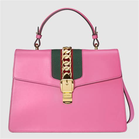 gucci sylvie pink bag|Gucci sylvie bag medium.